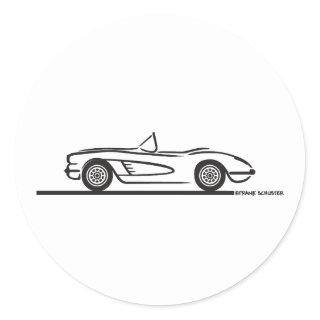 1959 1960 Chevrolet Corvette Classic Round Sticker