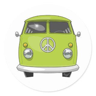 1960 Hippie Van Classic Round Sticker