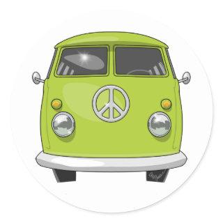 1960 Hippie Van Classic Round Sticker