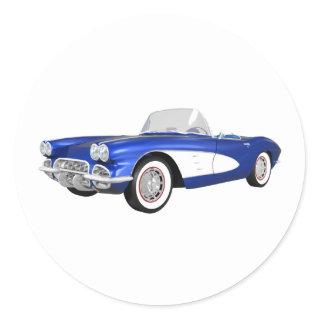 1961 Corvette C1: Blue Finish: Classic Round Sticker