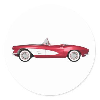 1961 Corvette C1: Candy Apple Finish: Classic Round Sticker