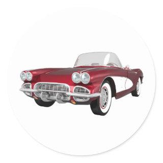 1961 Corvette C1: Candy Apple Finish: Classic Round Sticker