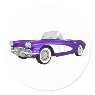 1961 Corvette C1: Purple Finish: Classic Round Sticker