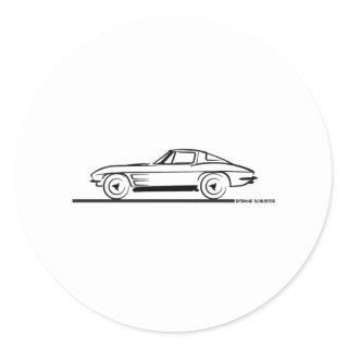 1963 Corvette Sting Ray Split Window Coupe Classic Round Sticker