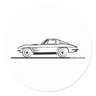 1963 Corvette Sting Ray Split Window Coupe Classic Round Sticker