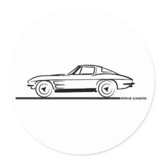 1963 Corvette Sting Ray Split Window Coupe Classic Round Sticker