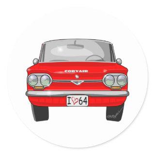 1964 Corvair Front View Classic Round Sticker