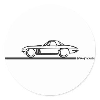 1965 Corvette Stingray Hardtop BLK Classic Round Sticker