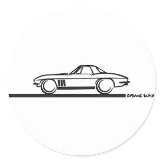 1965 Corvette Stingray Hardtop BLK Classic Round Sticker