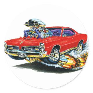 1966-67 GTO Red Car Classic Round Sticker