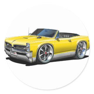 1966/67 GTO Yellow Convertible Classic Round Sticker