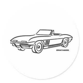 1966 Chevrolet Corvette Classic Round Sticker