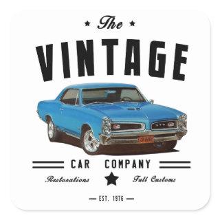 1966 Pontiac GTO Vintage Garage Square Sticker