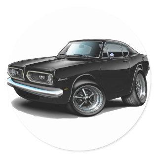 1967-69 Barracuda Black Car Classic Round Sticker