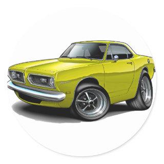 1967-69 Barracuda Yellow Coupe Classic Round Sticker