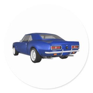 1967 Camaro SS: Blue Finish: 3D Model: Classic Round Sticker