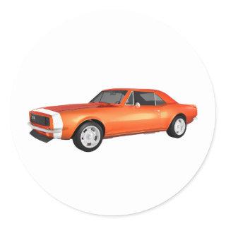 1967 Camaro SS: Orange Finish: 3D Model: Classic Round Sticker