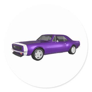 1967 Camaro SS: Purple Finish: 3D Model: Classic Round Sticker