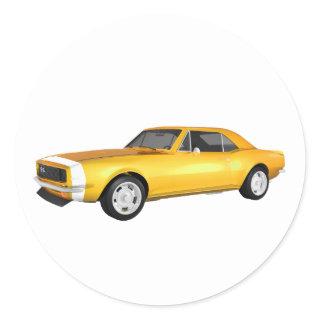 1967 Camaro SS: Yellow Finish: 3D Model: Classic Round Sticker