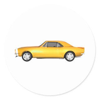 1967 Camaro SS: Yellow Finish: 3D Model: Classic Round Sticker