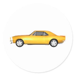 1967 Camaro SS: Yellow Finish: 3D Model: Classic Round Sticker