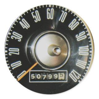 1967 Classic Sports Car Speedometer Classic Round Sticker