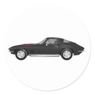 1967 Corvette Sports Car: Black Finish: Classic Round Sticker