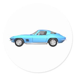1967 Corvette Sports Car: Blue Finish: Classic Round Sticker
