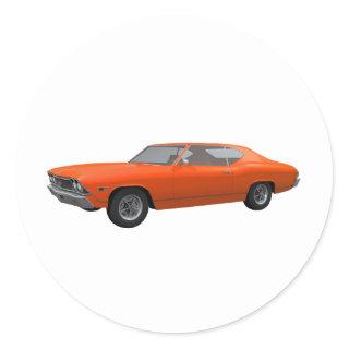 1968 Chevelle SS: Orange Finish Classic Round Sticker
