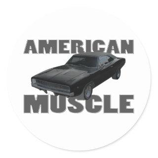 1968 dodge charger r/t american muscle classic round sticker