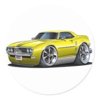 1968 Firebird Yellow Car Classic Round Sticker