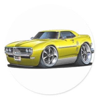 1968 Firebird Yellow Car Classic Round Sticker