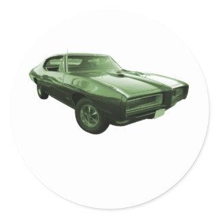 1968 GTO Muscle Car Classic Round Sticker