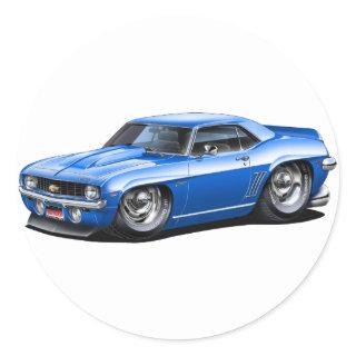 1969 Camaro SS Blue Car Classic Round Sticker