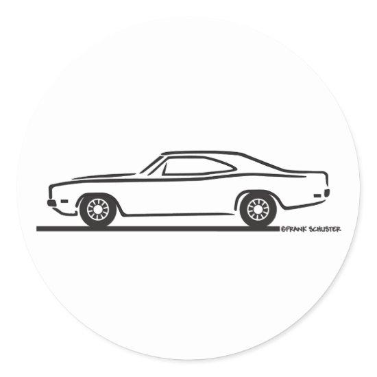 1969 Dodge Charger Classic Round Sticker