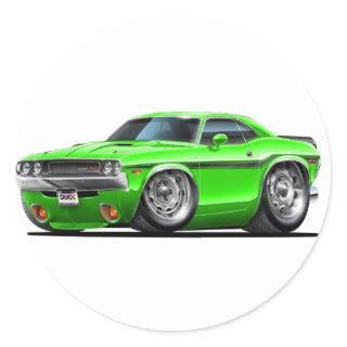 1970-72 Challenger Green Car Classic Round Sticker