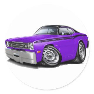 1970-74 Duster Purple-Black Top Car Classic Round Sticker