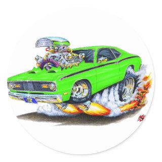 1970-74 Plymouth Duster Lime Car Classic Round Sticker