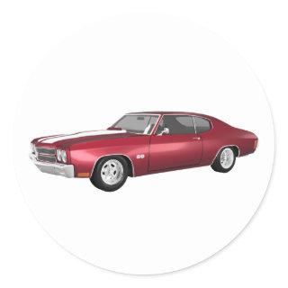 1970 Chevelle SS: Candy Apple Finish: Classic Round Sticker