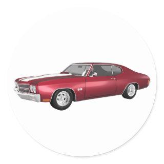 1970 Chevelle SS: Candy Apple Finish: Classic Round Sticker