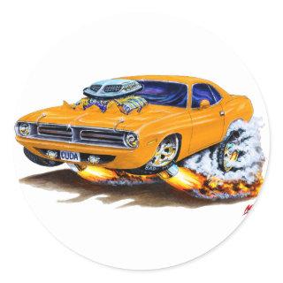 1970 Cuda Orange Car Classic Round Sticker