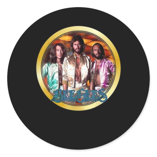 1970's Classic Bee Gees Custom Art Classic Round Sticker