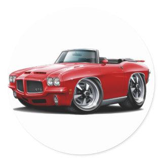 1971-72 GTO Red Convertible Classic Round Sticker