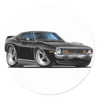 1971-72 Javelin Black Car Classic Round Sticker