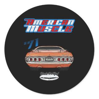 1971 Chargersuper Beehot Rodmuscle Carmagnumwedger Classic Round Sticker