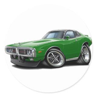 1973-74 Charger Green-Black SE Car Classic Round Sticker