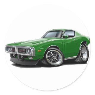1973-74 Charger Green Car Classic Round Sticker