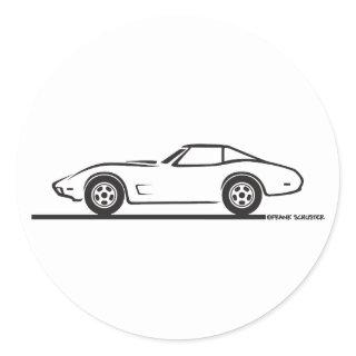 1974 1975 1976 1978 Chevrolet Corvette Hard Top T Classic Round Sticker