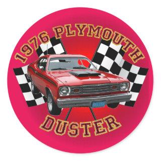 1976 Plymouth Duster Stickers. Classic Round Sticker