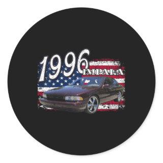 1996 96 Impala Lowrider Ss 4th Of July American  Classic Round Sticker